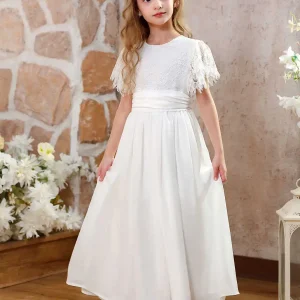 Elegant Chiffon Lace Dress For Girls