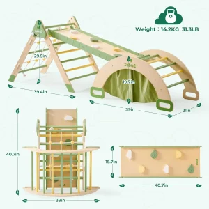 Robotime Robud 7 in 1 Triangle Wooden Climbing Set