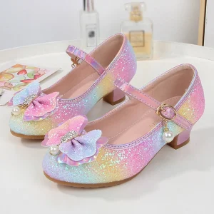 Girls Dress Shoes with Rhinestone Butterfly